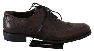 Braune Leder Brogue Derby Dress Schuhe