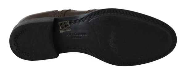 Braune Leder Brogue Derby Dress Schuhe
