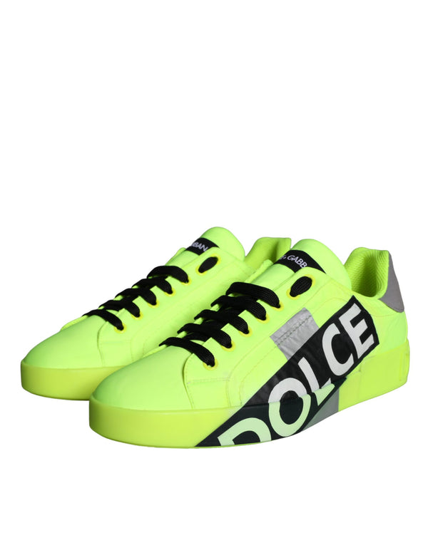 Neon Grün Logo Tape Low Top Sneakers Schuhe