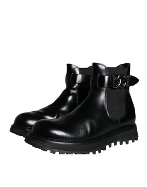 Schwarzer Gürtel DG Logo Herren Chelsea Boots Schuhe