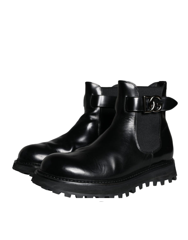 Schwarzer Gürtel DG Logo Herren Chelsea Boots Schuhe