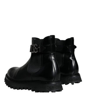 Schwarzer Gürtel DG Logo Herren Chelsea Boots Schuhe