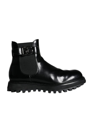 Schwarzer Gürtel DG Logo Herren Chelsea Boots Schuhe
