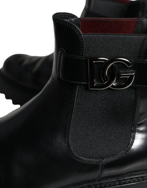 Schwarzer Gürtel DG Logo Herren Chelsea Boots Schuhe