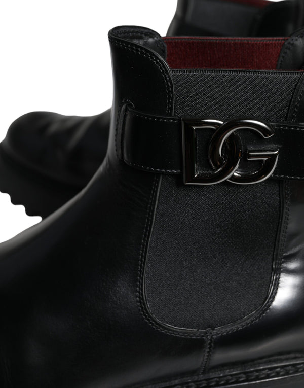 Schwarzer Gürtel DG Logo Herren Chelsea Boots Schuhe