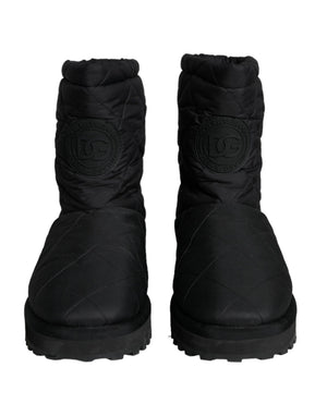Schwarz Nylon gepolstert Mid Calf Männer Stiefel Schuhe