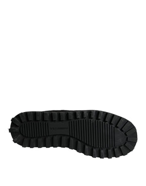 Schwarz Nylon gepolstert Mid Calf Männer Stiefel Schuhe