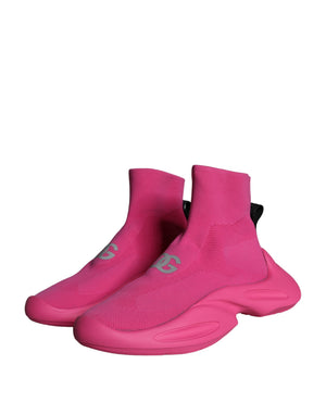 Rosa Logo Print Slip On Socken Turnschuhe Schuhe