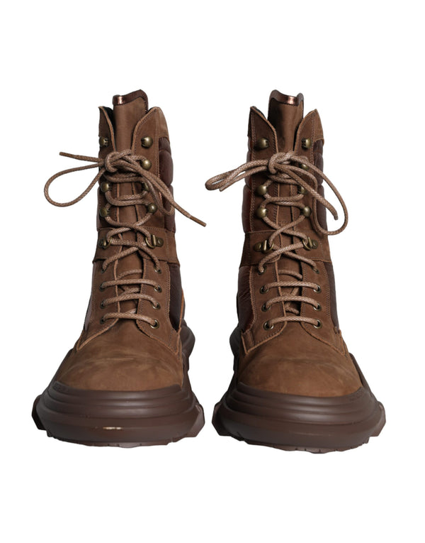 Braun Wildleder Leder Militär Combat Männer Stiefel Schuhe