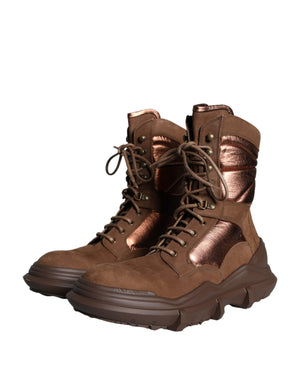 Braun Wildleder Leder Militär Combat Männer Stiefel Schuhe