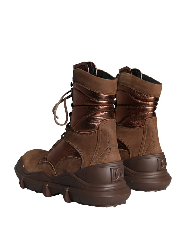 Braun Wildleder Leder Militär Combat Männer Stiefel Schuhe
