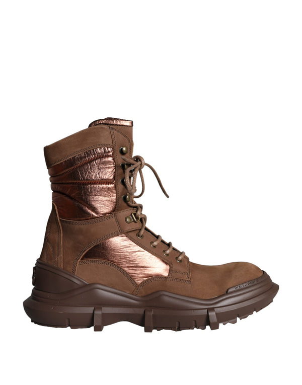 Braun Wildleder Leder Militär Combat Männer Stiefel Schuhe