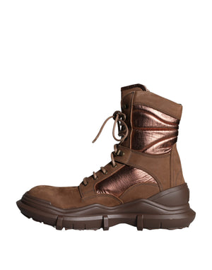 Braun Wildleder Leder Militär Combat Männer Stiefel Schuhe