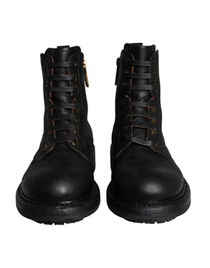 Schwarze Schnürstiefel Mid Calf Stiefel Männer Schuhe