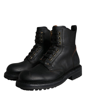Schwarze Schnürstiefel Mid Calf Stiefel Männer Schuhe