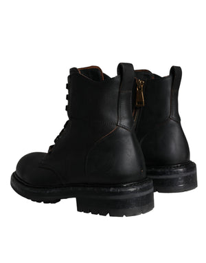Schwarze Schnürstiefel Mid Calf Stiefel Männer Schuhe