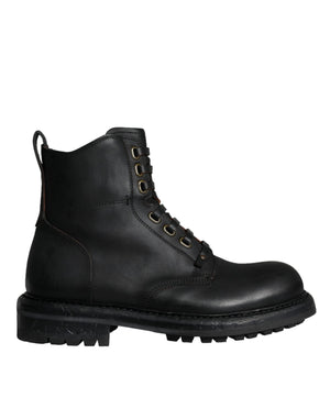 Schwarze Schnürstiefel Mid Calf Stiefel Männer Schuhe