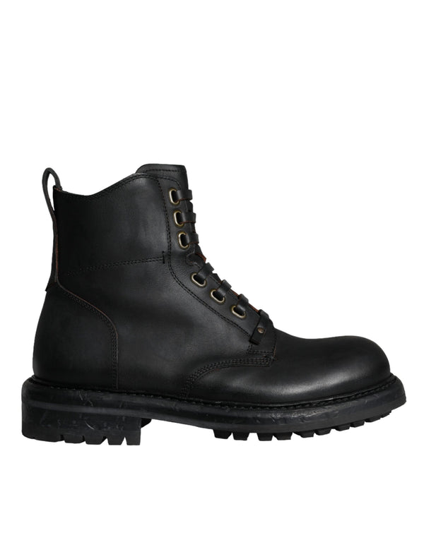 Schwarze Schnürstiefel Mid Calf Stiefel Männer Schuhe