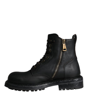 Schwarze Schnürstiefel Mid Calf Stiefel Männer Schuhe