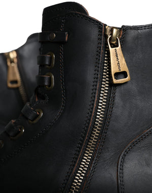 Schwarze Schnürstiefel Mid Calf Stiefel Männer Schuhe