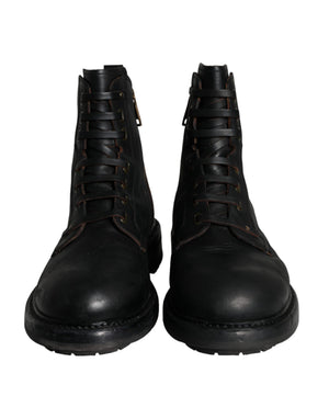 Schwarze Schnürstiefel Mid Calf Stiefel Männer Schuhe