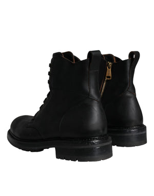 Schwarze Schnürstiefel Mid Calf Stiefel Männer Schuhe
