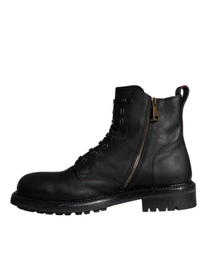 Schwarze Schnürstiefel Mid Calf Stiefel Männer Schuhe