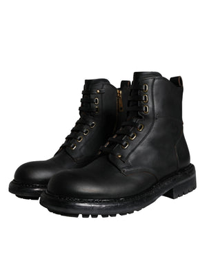 Schwarze Schnürstiefel Mid Calf Stiefel Männer Schuhe