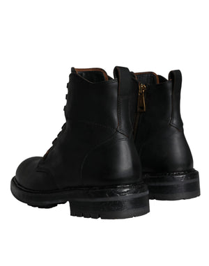Schwarze Schnürstiefel Mid Calf Stiefel Männer Schuhe