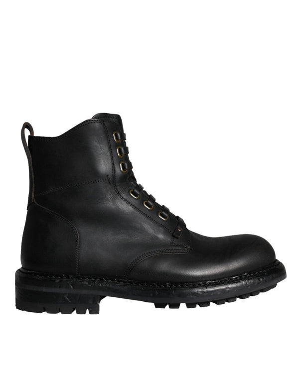 Schwarze Schnürstiefel Mid Calf Stiefel Männer Schuhe