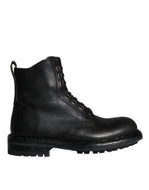Schwarze Schnürstiefel Mid Calf Stiefel Männer Schuhe
