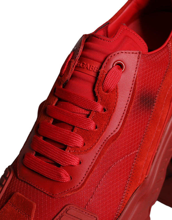 Rote Leder Daymaster Low Top Sneakers Schuhe