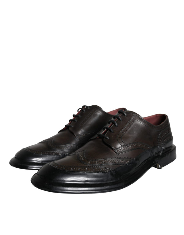 Schwarzes Leder Oxford Wingtip Formale Männer Schuhe