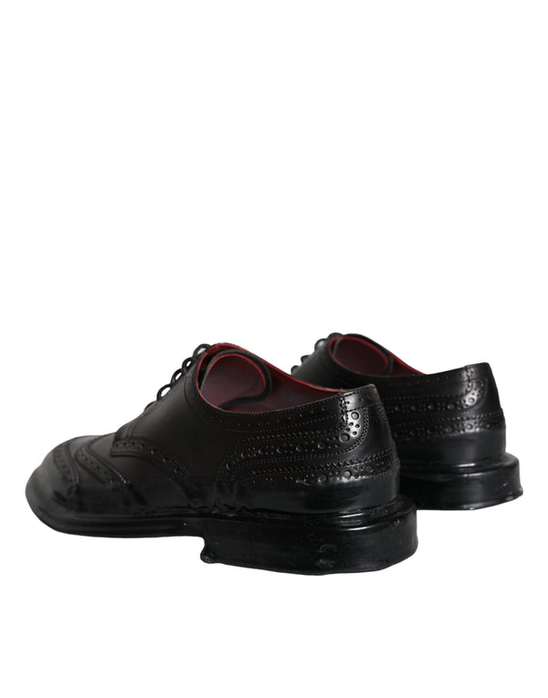Schwarzes Leder Oxford Wingtip Formale Männer Schuhe