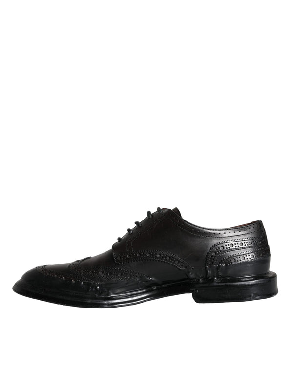 Schwarzes Leder Oxford Wingtip Formale Männer Schuhe