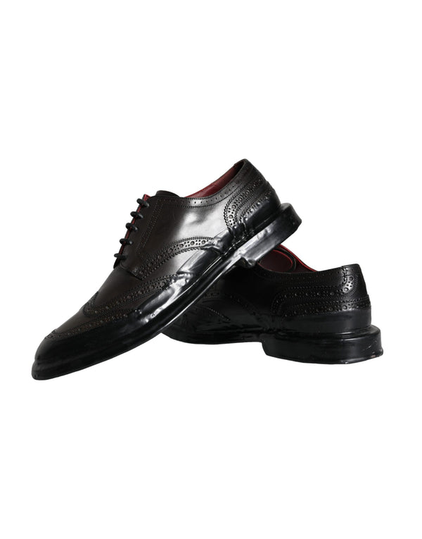 Schwarzes Leder Oxford Wingtip Formale Männer Schuhe