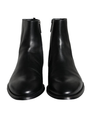 Schwarzes Kalbsleder Herrenstiefel Herrenschuhe
