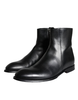 Schwarzes Kalbsleder Herrenstiefel Herrenschuhe