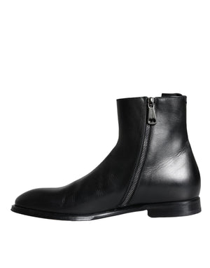 Schwarzes Kalbsleder Herrenstiefel Herrenschuhe