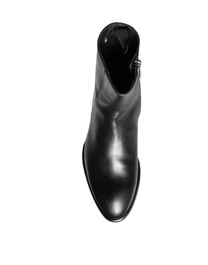 Schwarzes Kalbsleder Herrenstiefel Herrenschuhe