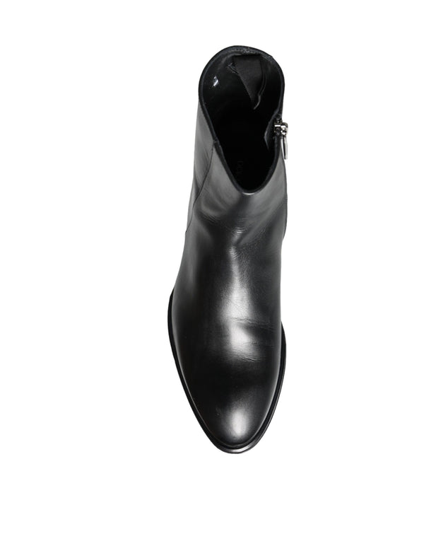 Schwarzes Kalbsleder Herrenstiefel Herrenschuhe