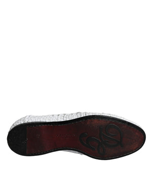 Weiße gewebte Leder Slipper Männer Schuhe