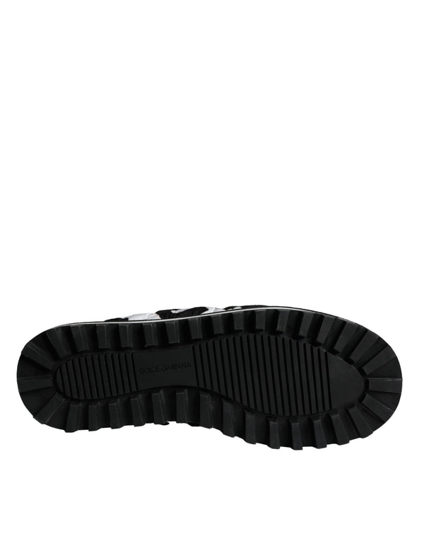Schwarz Weiß Gesteppte Logo Sandalen Rutschen Schuhe