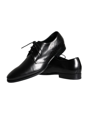 Schwarzes Kalbsleder Derby Herren Anzugschuhe