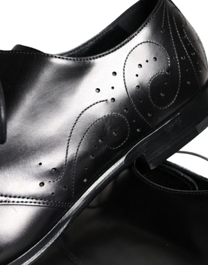 Schwarzes Kalbsleder Derby Herren Anzugschuhe