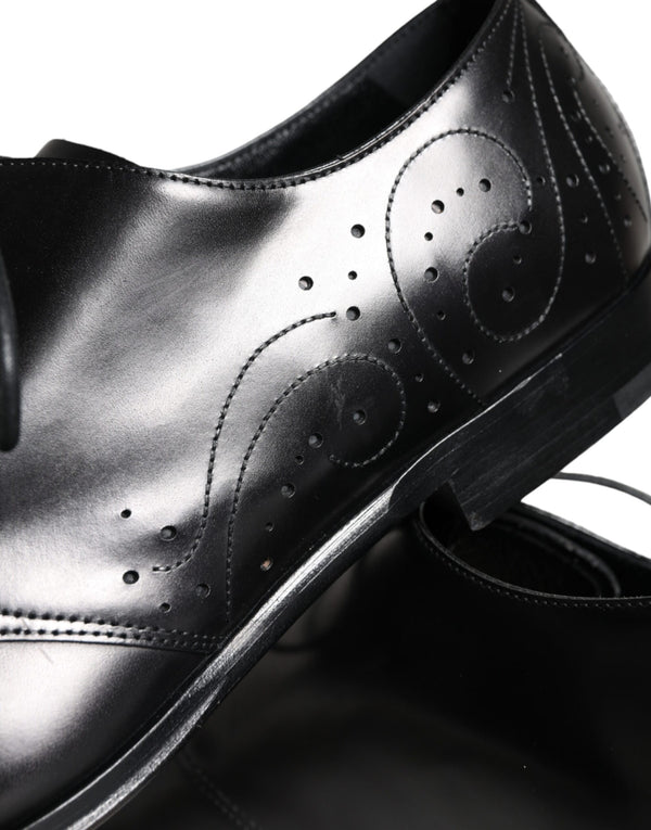 Schwarzes Kalbsleder Derby Herren Anzugschuhe
