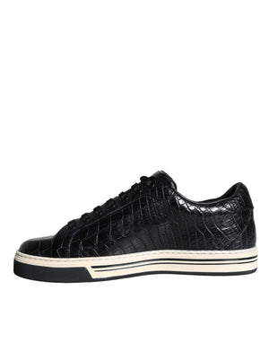 Schwarz Leder Männer Low Top Turnschuhe Schuhe