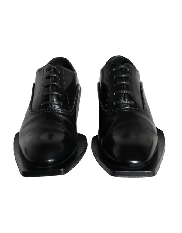 Schwarzes Kalbsleder Derby Dress Herrenschuhe