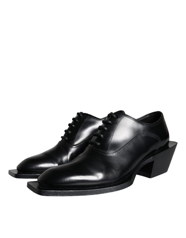 Schwarzes Kalbsleder Derby Dress Herrenschuhe