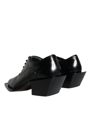 Schwarzes Kalbsleder Derby Dress Herrenschuhe
